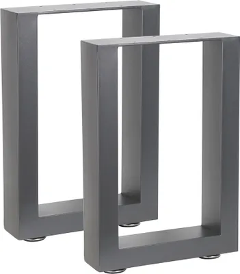 Obrázok produktu pre Stolová podnož 80x90 cm Nábytkové nohy Sivá Stolové nohy Priemyselné lavičky Oceľ