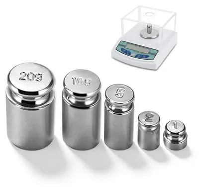 Kalibriergewicht-Set 10 Stück 1–20 g, Stahl verchromt
