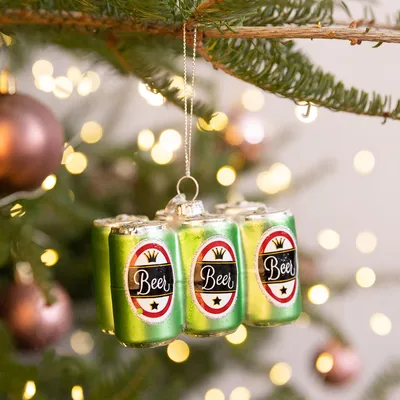 Produktbild von Weihnachtsbaumkugel aus Glas mit Bierdosenmotiv HOMLA