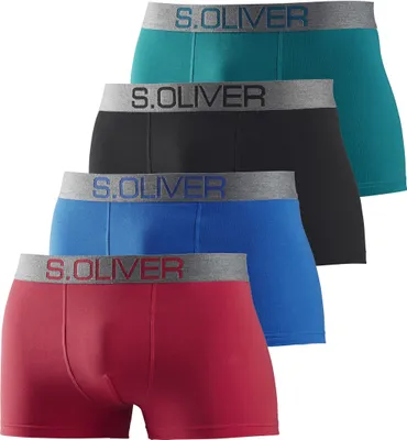 Produktbild von s.Oliver Boxer Boxershorts für Herren 4 -teilig petrol / schwarz / blau / rot Größe M
