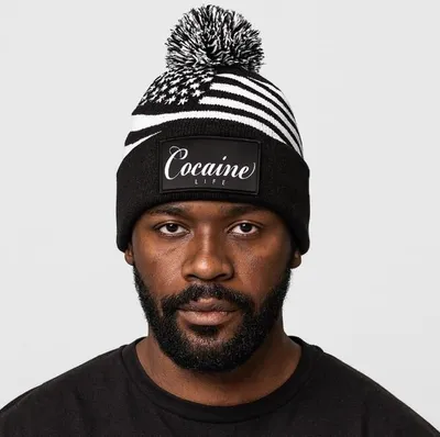 Image de Cocaine Life Bonnet d'hiver Stars and Stripes Noir
