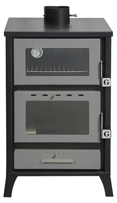 Produktbild von Holzofen mit Backfach & Pizzafach – Kaminofen 22 kW, Sichtscheibe, Schamotte, Stahl, bis 200 m² Wohnfläche – Gekas MG 500