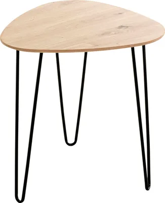 Produktbild von HAKU Beistelltisch Eiche hell, schwarz - MDF, Metall, B/H/T: 40x43x40 cm