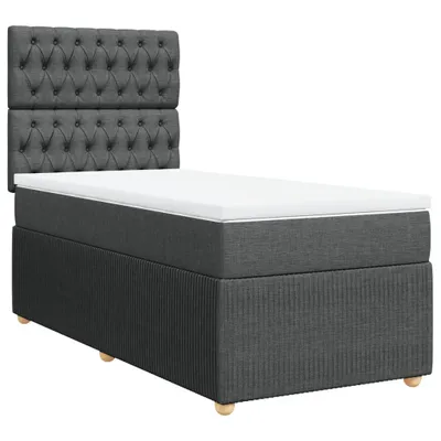 Produktbild von vidaXL Boxspringbett mit Matratze Dunkelgrau 100x200 cm Stoff