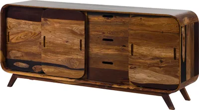 Image de MASSIVMOEBEL24 | Buffet en bois de Sheesham 173x40x75 marron foncé laqué MAILAND #202
