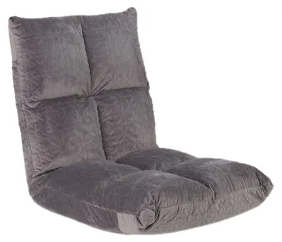 Productafbeelding van Relaxdays vloerkussen met rugleuning, verstelbaar, 6 posities, gevoerd, afmetingen: 58x50x55 cm, grijs