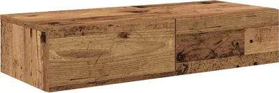 Obrázek produktu pro vidaXL Nástěnná police se zásuvkami vzhled starého dřeva 80x33x17cm materiál na bázi dřeva