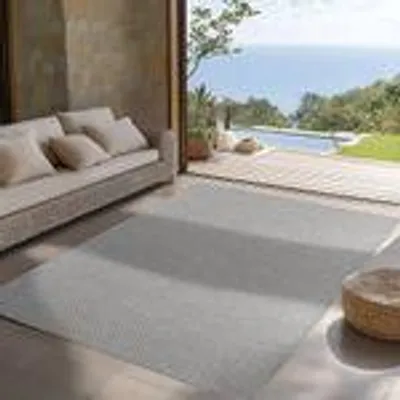 Produktbild von Indoor Outdoor Teppich wetterfest, Ideal für Küche, Balkon, Terrasse, Wohnzimmer und Esszimmer, Boho Stil, Größe: 80 x 150 cm, Farbe: Grau-1