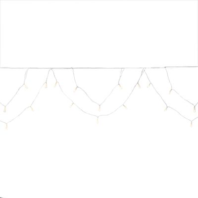 Konstsmide LED Dachrinnenlichterkette, Bogenform, 200 bernsteinfarbene Dioden, 24V Außentrafo, weißes Kabel - 2738-802