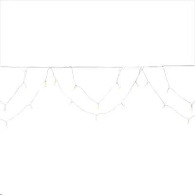 Produktbild von Konstsmide LED Dachrinnenlichterkette, Bogenform, 200 bernsteinfarbene Dioden, 24V Außentrafo, weißes Kabel - 2738-802