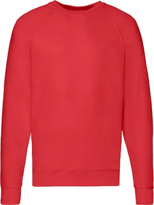 Produktbild von Fruit of the Loom 62-138-0 | Herren Lightweight Raglan Sweat / Belcoro® Garn - Farbe: Red - Größe: M