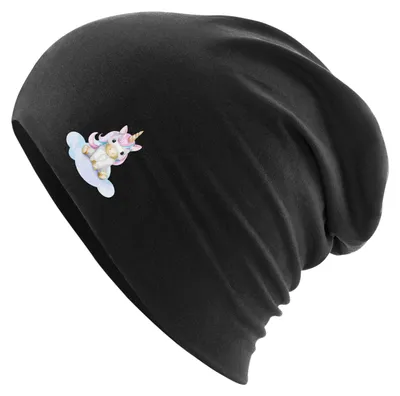 Produktbild von Huuraa Beanie Einhorn Fabelwesen Black One Size Baumwolle und Elasthan Mütze Geschenkidee