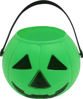 Immagine prodotto di Secchio di zucca di Halloween accessori per la decorazione della festa faccia di zucca, colore: verde