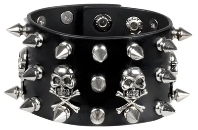 Immagine prodotto di Bracciale punk borchiato accessorio per costume da motociclista nero - taglia unica