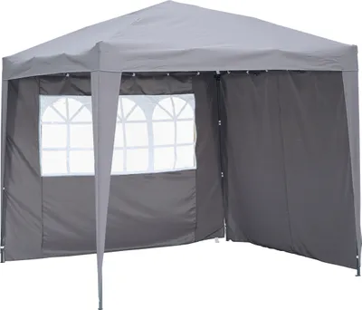 Produktbild von Angel Living® 2.5x2.5M Pawilon Składany Dach Patio Wodoodporny wykonany ze stali i poliestru (szary)