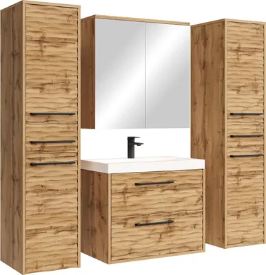 Immagine prodotto di Mobili da bagno Etna XL 60cm - Rovere - armadio a specchio e armadietti laterali