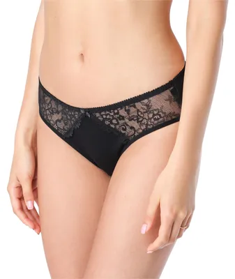 Image de Bellivalini - Sous-vêtements pour femmes - Culotte en coton avec dentelle BLV50-193 (Noir, XS)