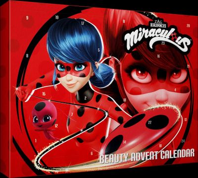 Miraculous - Marinette's Favorits Beauty Advent Calendar, Adventskalender mit Make Up und Kosmetik Produkten, Weihnachtskalender mit Lady Bug und Cat
