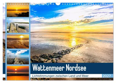 Produktbild von Wattenmeer Nordsee - Lichtstimmungen zwischen Land und Meer (Wandkalender 2027 DIN A3 quer), CALVENDO Monatskalender