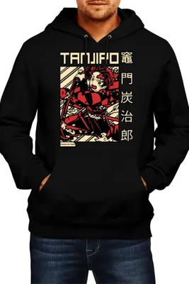 Obrázok produktu pre Pánska Mikina S Kapucňou Japan Anime Manga Comics Demon Anime Slayer Tanjiro Kamado 02, Man 2XL / čierna