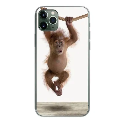 Produktbild von MuchoWow® Handyhülle Schutzhülle Hülle für iPhone 11 Pro Max Affe - Tiere - Kinder - Orang Utan - Jungen - Mädchen Silikon Softcase Handy Hülle - Schutz