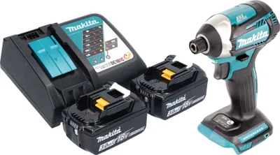 Produktbild von Makita DTD 154 RF Akku Schlagschrauber 18 V 175 Nm 1/4" Brushless + 2x Akku 3,0 Ah + Ladegerät