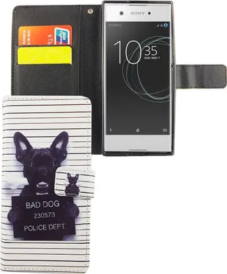 Produktbild von Handyhülle Tasche für Handy Sony Xperia XA1 Böser Hund Weiß