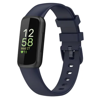 Produktbild von Silikon-Smartwatch-Armband – Passend für Fitbit Inspire 3 – Dunkelblau – Strap-it Uhrenarmband/Armband – Größe: S