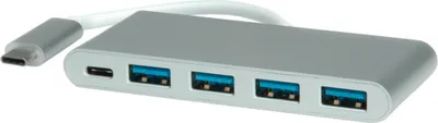 Produktbild von ROLINE USB 3.2 Gen 1 Hub, 4fach, Typ C Anschlusskabel, mit 1 PD-Port