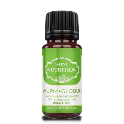 Produktbild von Saint Nutrition® Wurm Kügelchen - Wurmmittel Hund - entwurmen für Hunde - mit natürlichen Inhaltsstoffen - Wurmkur - für Hunde und Katzen