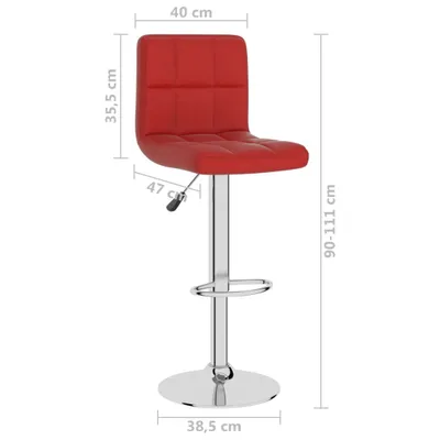 Immagine prodotto di vidaXL Sgabello da bar in Pelle finta rosso vino