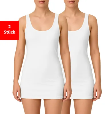 Produktbild von Unterhemd Damen Achseltop aus 100 % Baumwolle im praktischen 2er & 4er Pack - Weiß 36/38 2er