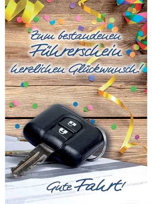 Produktbild von KOMMA³ 01-245 Glückwunschkarte zum Führerschein - inkl. Umschlag