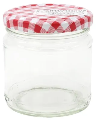 Produktbild von Einmachglas/Sturzglas mit kariertem Deckel 210ml