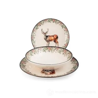 Immagine prodotto di Servizio tavola 18 pezzi montana in stoneware decorato