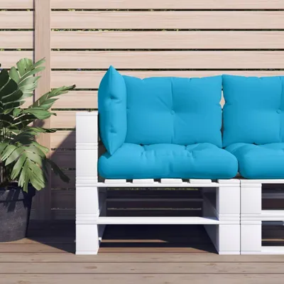 Produktbild von "2026 MODERNE"Gartenbankauflage - CLORIS - Palettenkissen 3-tlg. - modernes Design - Sitzkissen/Polsterauflage - Blau Stoff NEU276362 - Gartenmöbelauflagen