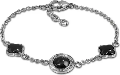 Produktbild von Amello Armband Edelstahl Keramik Rund silber schwarz Damen Schmuck ESAX30S8