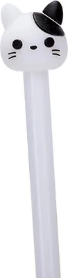 Produktbild von 0,5 mm schwarze Tinte niedliche Katzenkopfpfoten Gel -Stapel -Schreinschule Vorräte an der Stationerie.-Weiße Katze