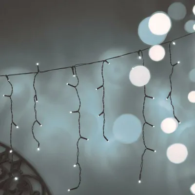 Image de ACA Décorations lumineuses de Noël Stalactites LED 144 LED blanc froid, extensibles jusqu'à 10 ensembles, IP44, 300 x 60 cm, câble d'alimentation de 1,5 m, X08144231