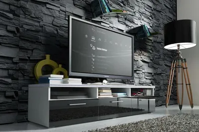 Zdjęcie produktu dla Szafka pod telewizor Szafka dolna Szafka pod telewizor Szafka dolna o wysokim połysku Oświetlenie LED