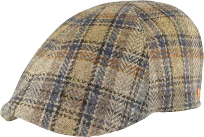 Mayser Duck-Cap kariert aus Wolle in blau
