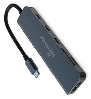 Obrázok produktu pre MediaRange MRCS519, USB Typ-C, HDMI, USB 3.2 Gen 1 (3.1 Gen 1) Type-A, USB Typ-C, Microsd (transflash), SD, 5000 Mbit/s, 60 Hz, 1920 x 1080 (HD 1080), 3840 x 2160