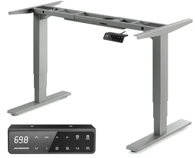 Immagine prodotto di Struttura regolabile elettricamente per scrivania - Altezza regolabile da 62 a 125 cm - Larghezza 180 cm - Metallo grigio - Ufficio