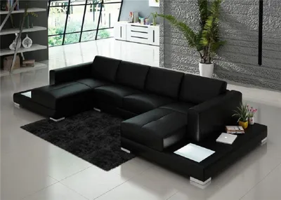 Produktbild von Wohnzimmer Ecksofa Leder Sofa Polster