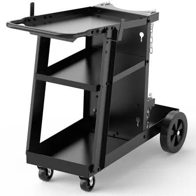 Produktbild von Schweißwagen, mobiler Schweißwagen, 360° schwenkbare Räder - Tragfähigkeit: 117 kg - Metall, schwarz - Für den Innenbereich