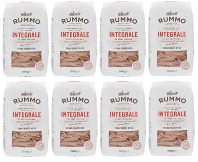 Produktbild von 8er-Pack Rummo Pasta Integrale Penne Rigate N°66,Vollkornnudeln Nudeln Vollkorn Italienische Pasta 500g