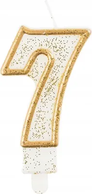 Image de Bougie numéro "7", contour doré