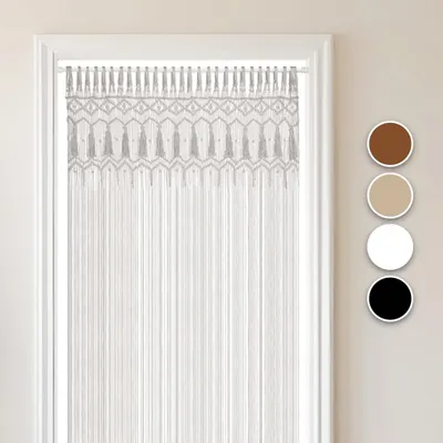 Obrázek produktu pro Boho závěs z macramé, 132 x 200 cm, bílý