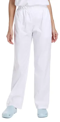 Medizinische OP-Hose, Damen, Weiß, XL, Baumwoll-Polyester-Mix