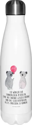 Produktbild von Mr. & Mrs. Panda Thermosflasche Koala Luftballon - Weiß - Geschenk, Wasserflasche, Geburtstag, Thermos, Trinkflasche, Party, trinkflaschen, metallflasche